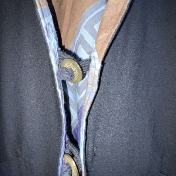 Lagenlook Batik Unbranded Reversible Mayan Sun Jacket Knot Coin Buttons Artsy - Picture 8 of 8